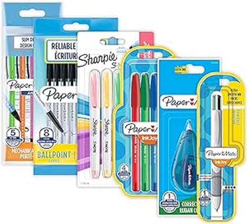 Paper Mate & Sharpie Pens Set | Stationery Supplies | Ballpoint Pens, Highlighters, Mechanical Pencils & Correction Tape | Perfect for School & Office | 23 Count