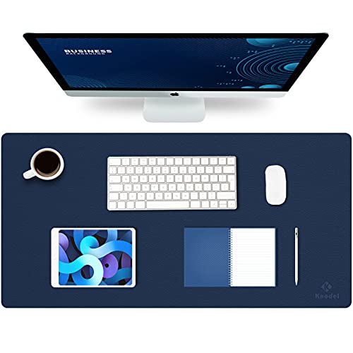 Knodel Large Desk Mat, Office Desk Pad, Computer Desk Mat, Laptop Mat for Desk, Desk Protecor Mat, Desktop Mat, Desk Writing Pad, Desk Blotter Pad, Desk Cover Mat (80x40cm, Dark Blue)