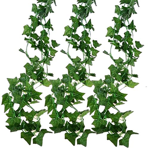12 Pack Artificial Ivy Garland 84 Ft Fake Ivy Garland Decorations Ivy leaves Fake Vine Green Leaves Fake Plants Vine Hanging Plant for Room, Wall,Garden, Party,Wedding decor