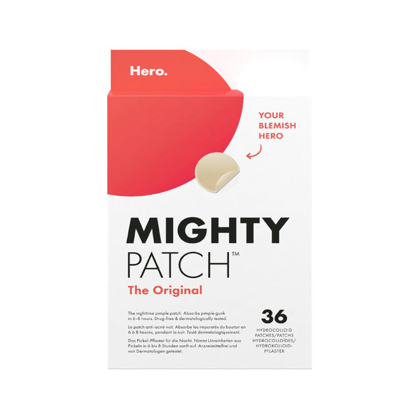 Mighty Patch Original Spot Patches by Hero Cosmetics, Day & Night Time Acne Treatment, Clear Spot Remover Hydrocolloid Patches, Anti Acne Dots, Spot Treatment Pimple Stickers - 36 Patches