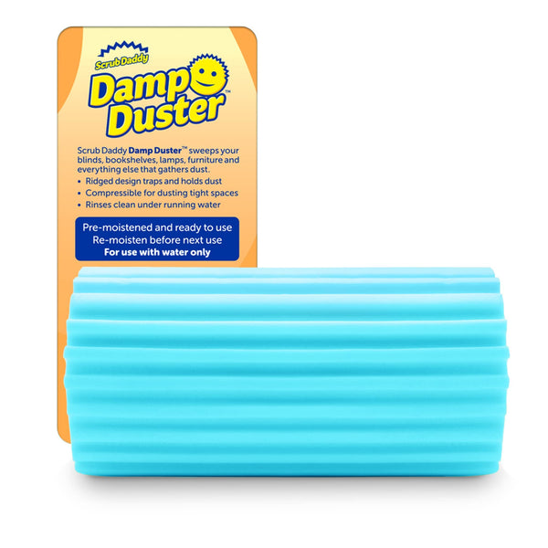 Scrub Daddy Damp Duster, Magical Dust Cleaning Sponge, Dusters for Cleaning, Venetian & Wooden Blinds Cleaner, Vents, Radiator, Skirting Boards, Mirrors, Dust Brush Tools, Home Gadgets, Light Blue